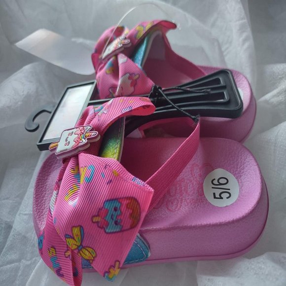 NWT Jojo Siwa Girls' Slide Sandals, Toddler, Pink - Picture 4 of 9